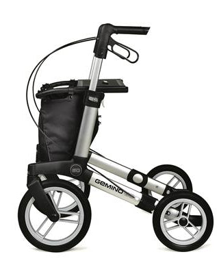 Rollator Gemino 60 incl stokhouder mt M zilvergrijs 135-170 cm < 150 kg - TotaalThuisZorg