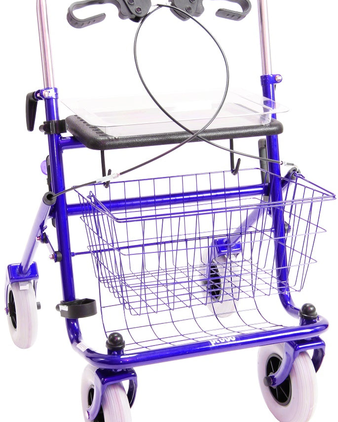 Provo rollator duwbeugel centraal beremd 43 cm blauw < 120 kg - TotaalThuisZorg