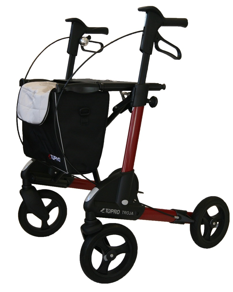 Rollator Topro Troja 2G incl rugsteun mt M rood 150-200 cm < 150 kg - TotaalThuisZorg