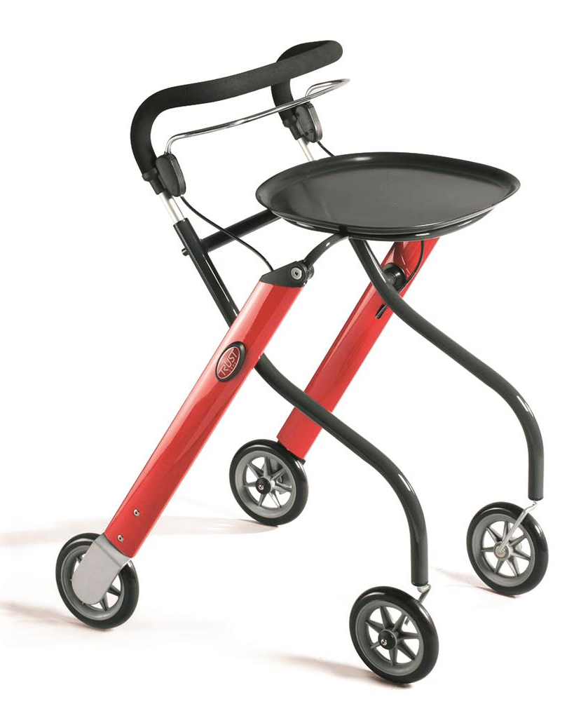 Let's go indoorrollator rood/antraciet - TotaalThuisZorg