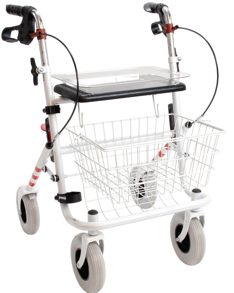 Provo rollator 43 cm wit (rode strepen) < 120 kg - TotaalThuisZorg
