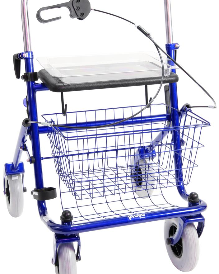 Provo rollator duwbeugel eenzijdige rem RE 43 cm blauw < 120 kg - TotaalThuisZorg