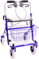 Provo rollator duwbeugel centraal beremd 43 cm blauw < 120 kg - TotaalThuisZorg